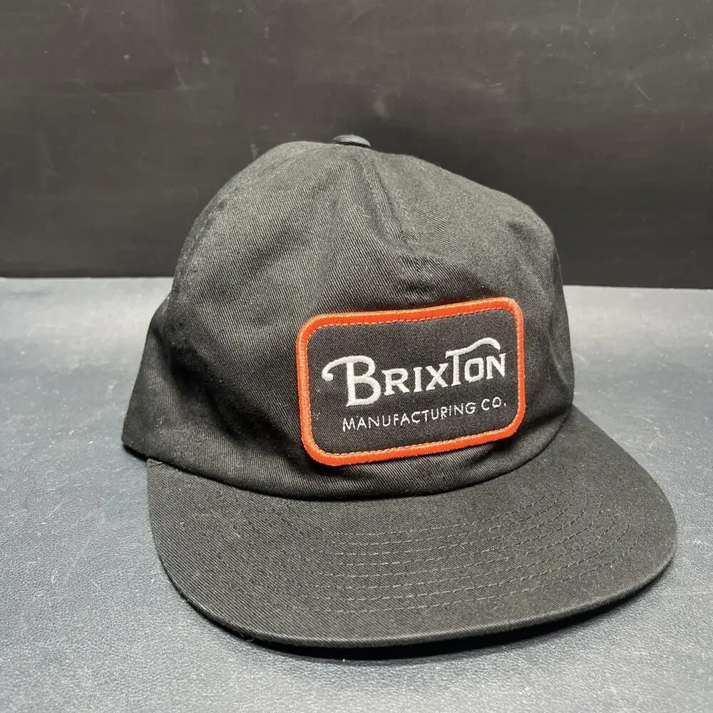 Brixton Manufacturing Company Black Workwear Baseball Hat With Patch Adjustable